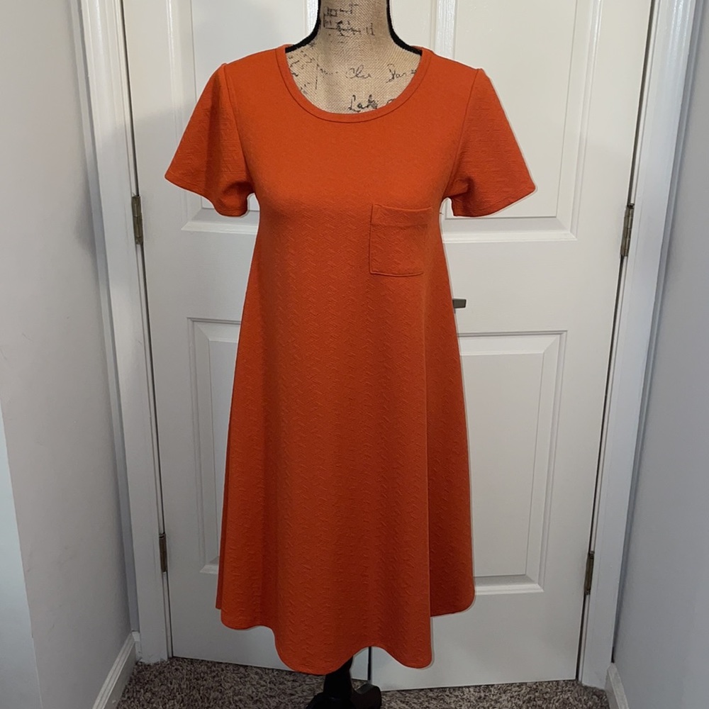 10/$30🏷❤️LulaRoe XXS orange flowing dress pocket flowy cute casual date night